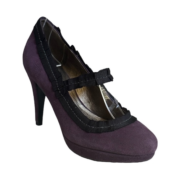 Boden Purple Suede Mary Jane Round Toe Pumps Size 36 - Picture 1 of 9